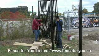 Installation of a Galvalume commercial fence youtubeone